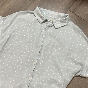 Jachs Blue and White Polka Dot Shirt